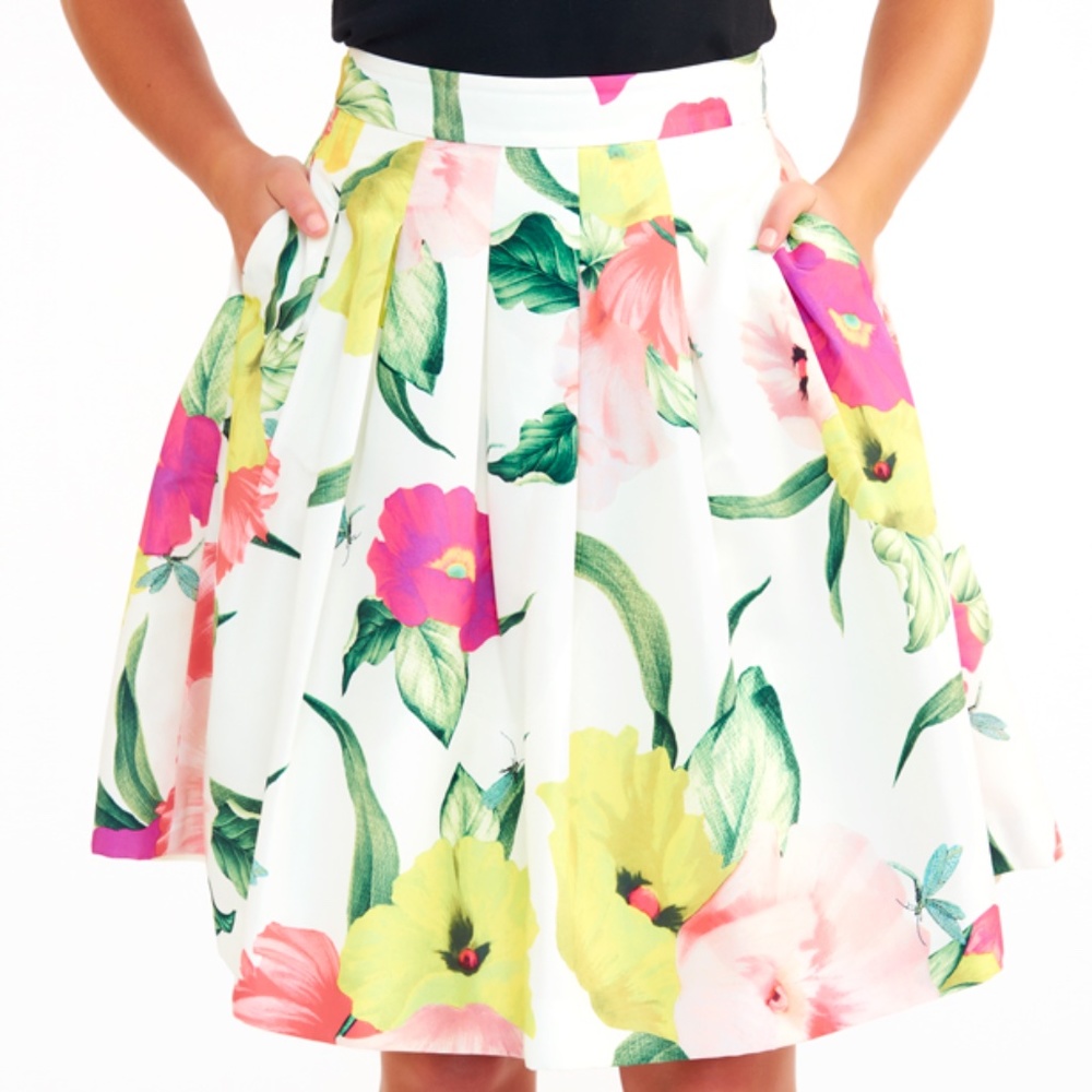 TED BAKER LONDON MUIRIN FLORAL PRINT SKIRT SZ4